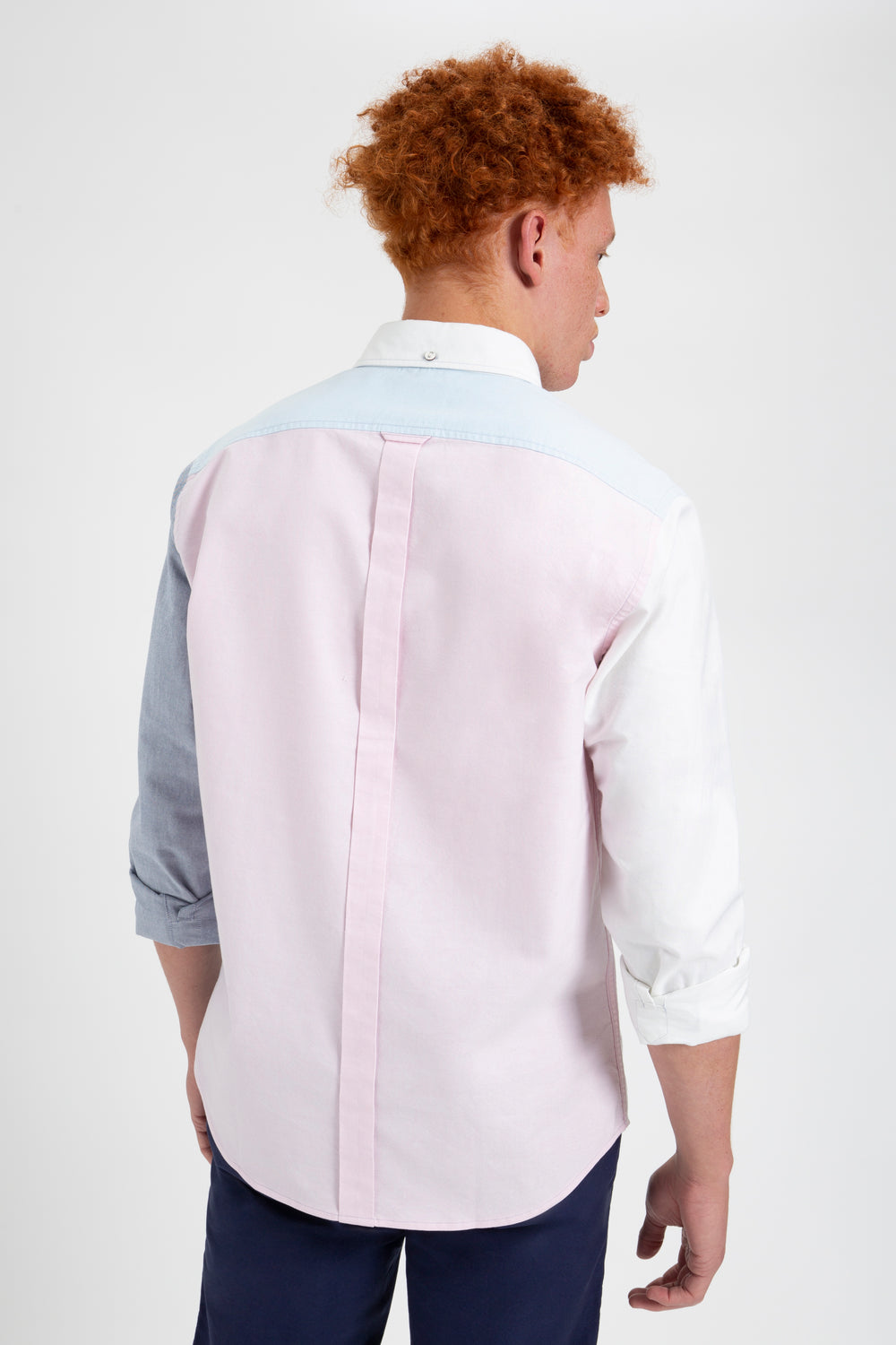 Chemises Ben Sherman Varsity Oxford Color Blocked Organic Rose | JLS-89074301